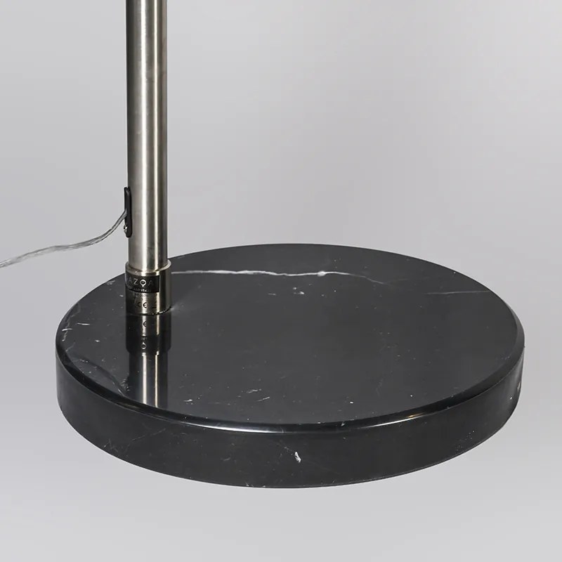 Candeeiro de arco em aço com abajur em tecido preto 45 cm - XXL