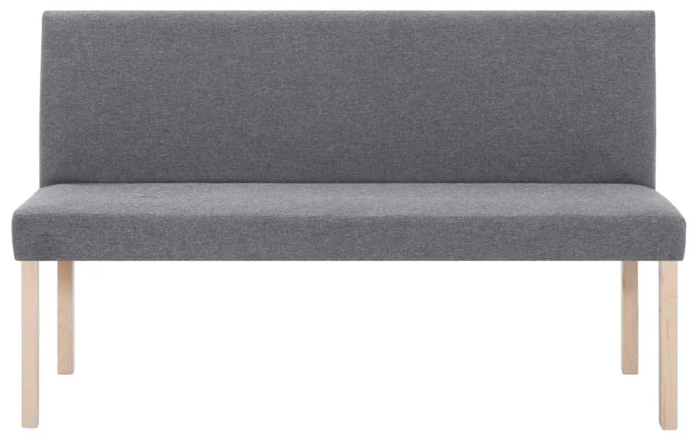Banco 139,5 cm poliéster cinzento-claro