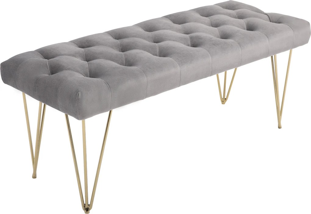 HOMCOM Banco Estofado Polsterbank Banco Piano Banco para Sapatos com Aparência Aveludada Banco de Cama Banco de Piano para Quarto, Sala, Corredor, Metal Cinza 116 x 44,5 x 49 cm | Aosom Portugal