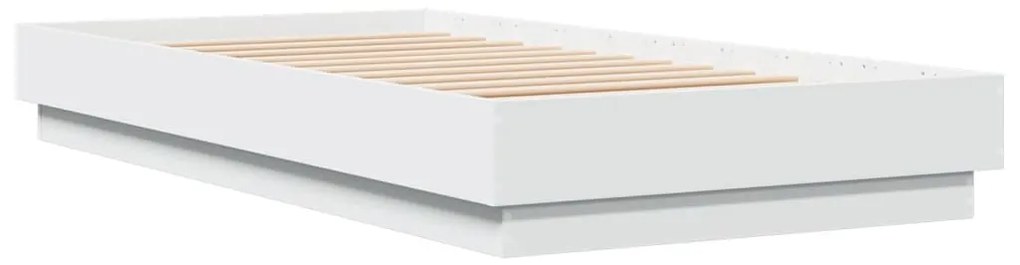 Estrutura de cama com luzes LED 75x190 cm branco