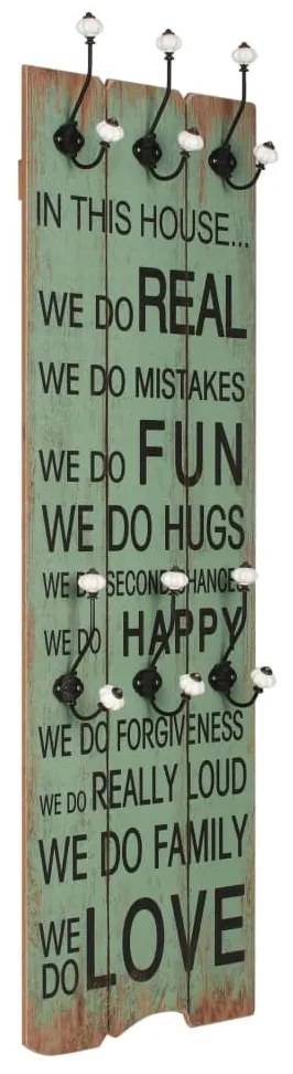 vidaXL Bengaleiro de parede com 6 ganchos 120x40 cm HAPPY LOVE