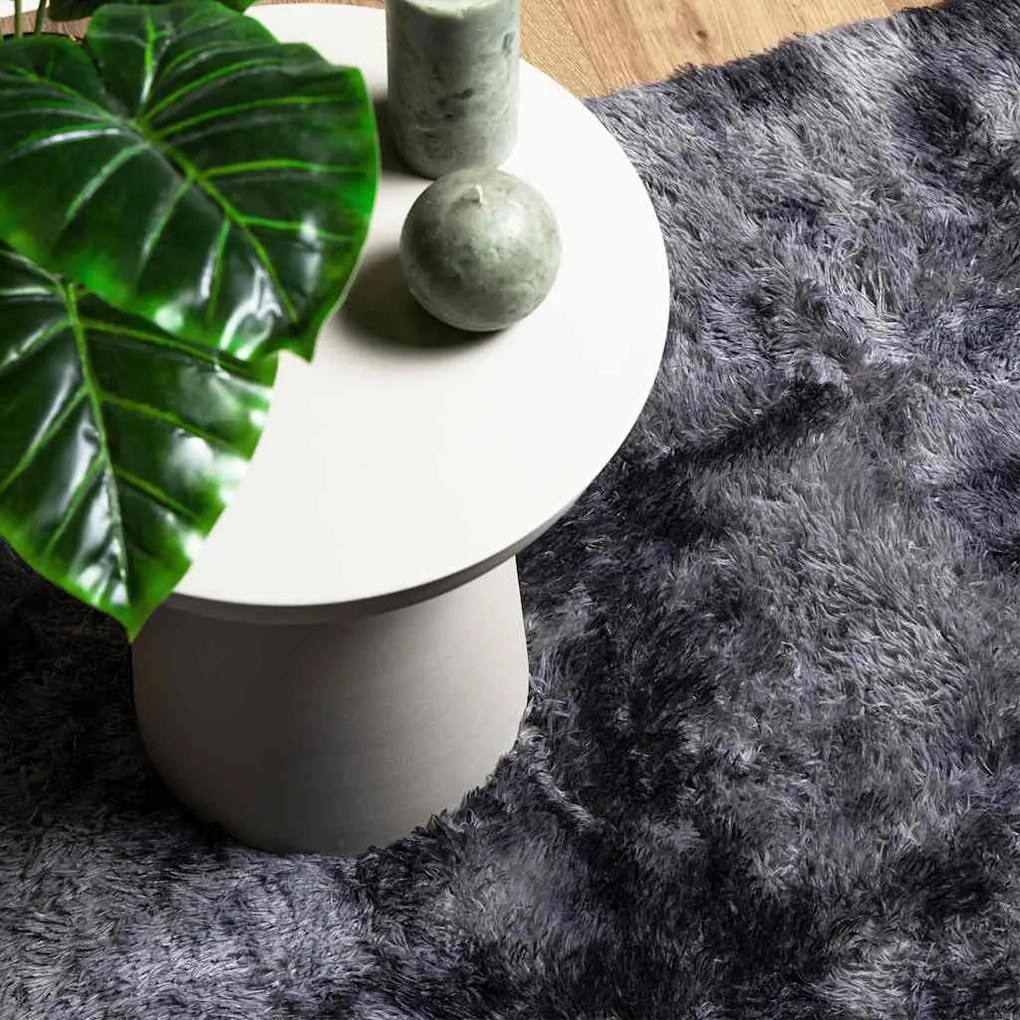 Tapete shaggy de pelo alto NAVARRA 160x160 cm cinzento-escuro