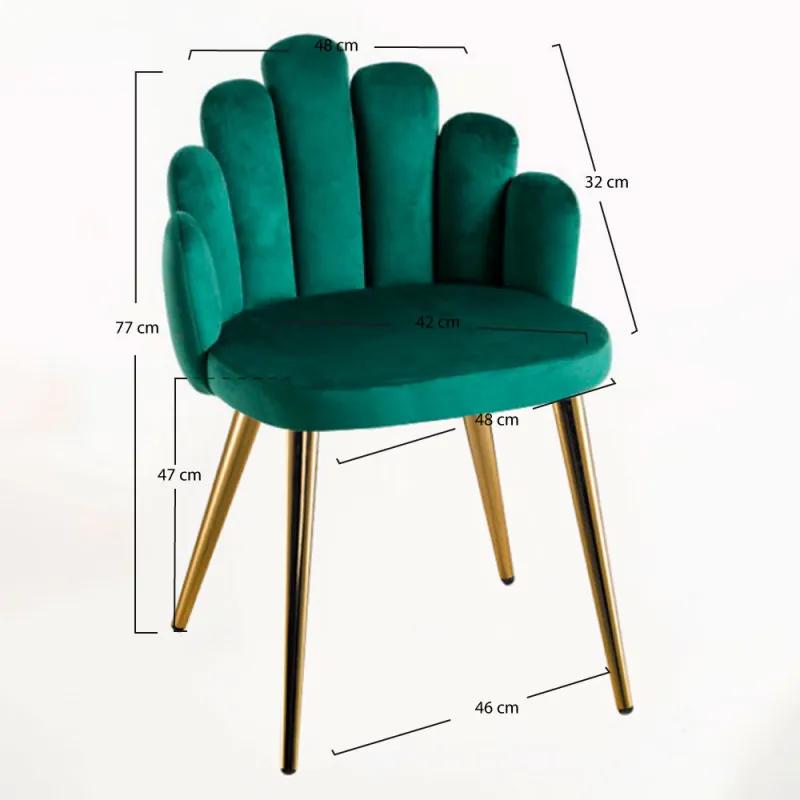 Cadeira Hand Gold Veludo - Verde