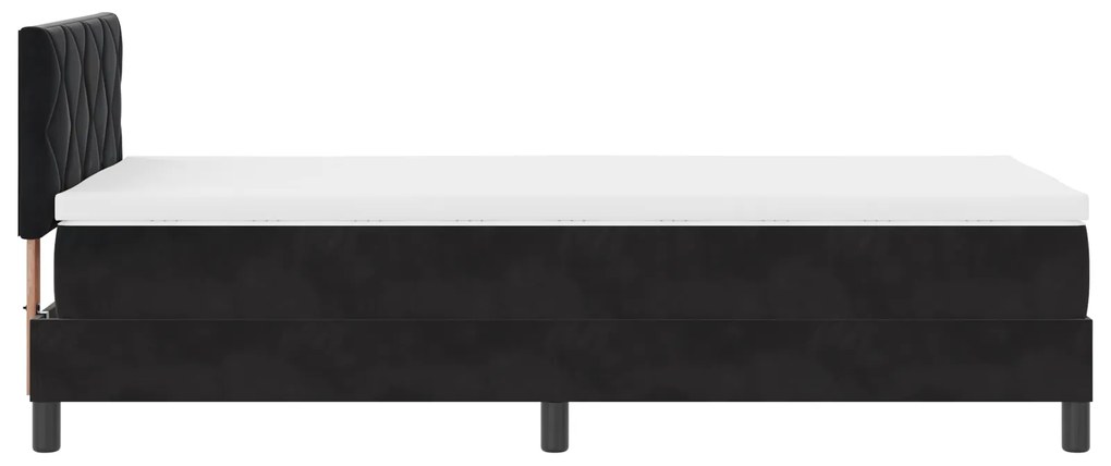 Cama Box com Colchão vidaXL Preto 90x200 cm Veludo