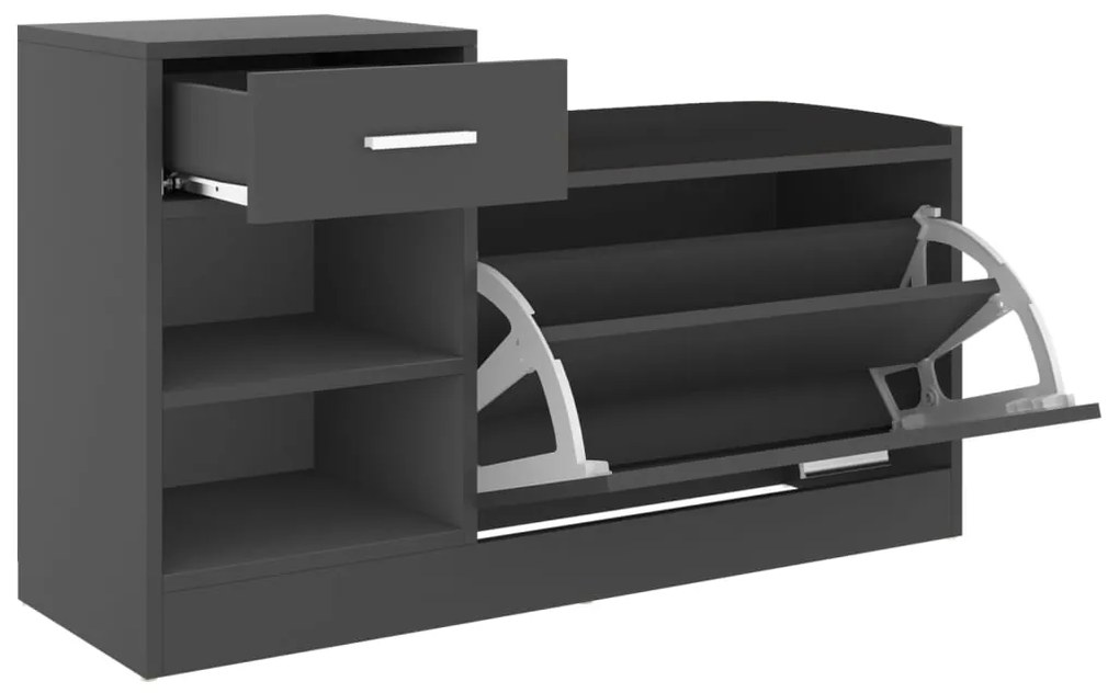 Banco sapateira 94,5x31x57 cm derivados de madeira cinzento