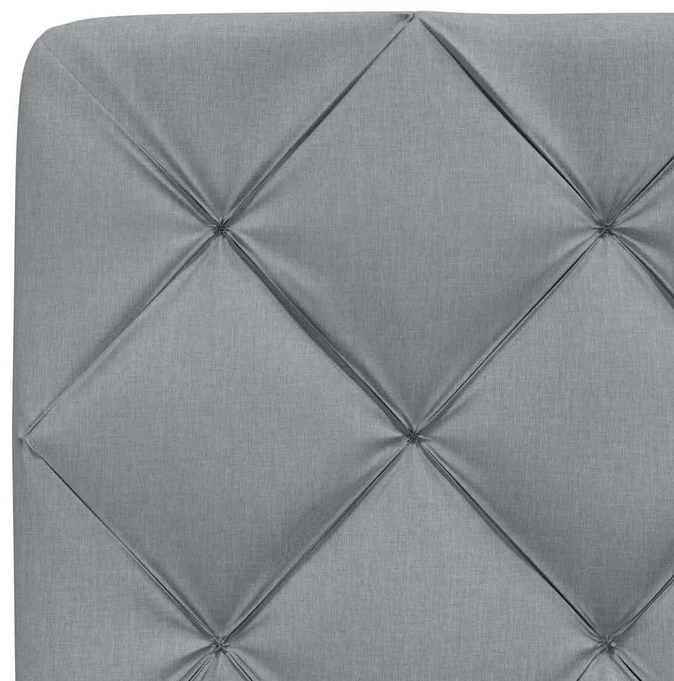 Estrutura de cama sem colchão 140x200 cm tecido cinzento-claro