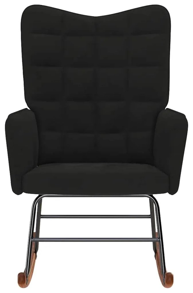 Cadeira de baloiço veludo preto