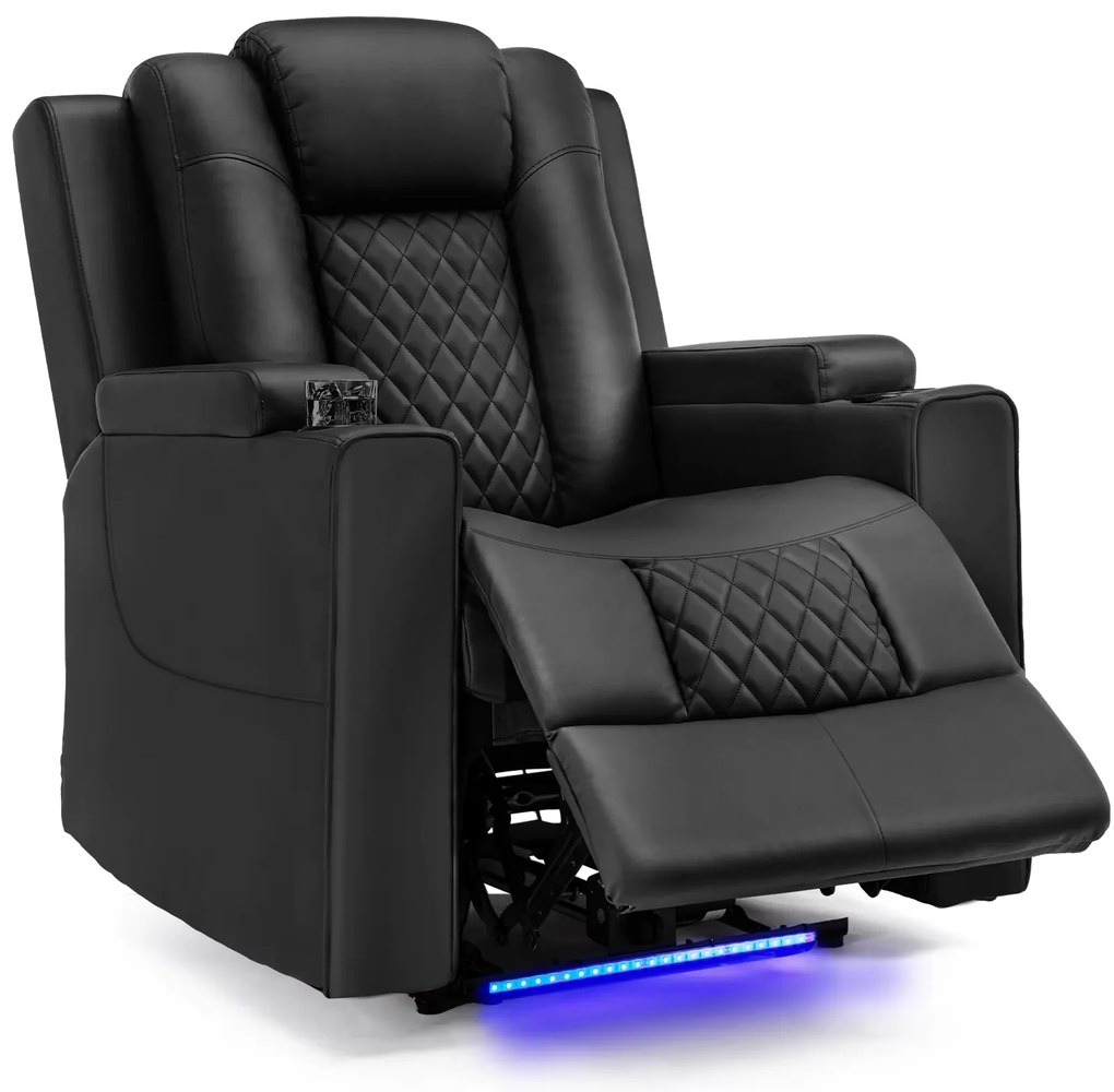 Poltrona Relax Elétrica Reclinável Sintra – Preto – Com Massagem, LED,