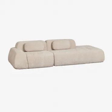 Sofá Modular De Canto Em 2 Peças Com Chaise Longue Direita Em Chenille Embalado A Vácuo Mérida Chenille Grossa Bege Tapioca - Sklum