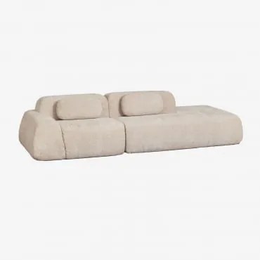 Sofá Modular De Canto Em 2 Peças Com Chaise Longue Direito Em Chenille Embalado A Vácuo Mérida Chenille Grossa Bege Tapioca - Sklum