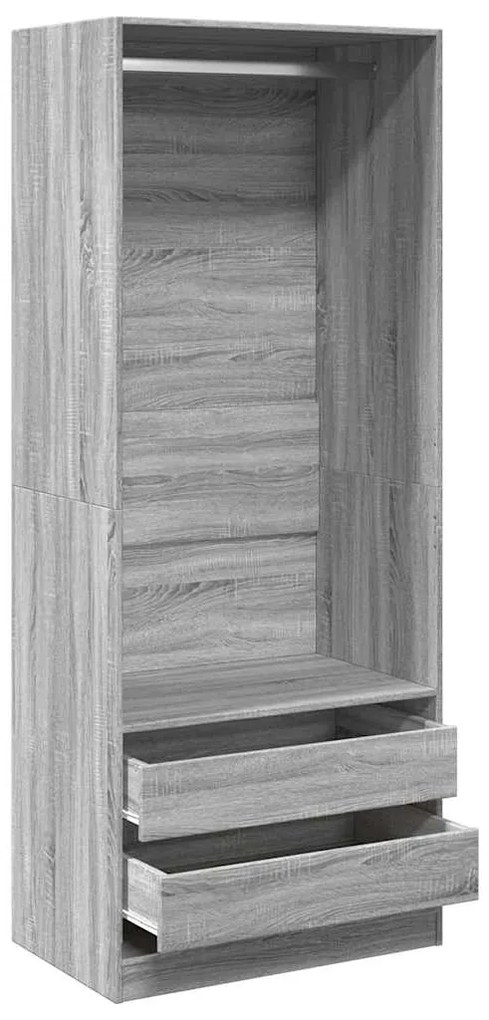 Roupeiro 80x50x200 cm derivados de madeira cinzento sonoma