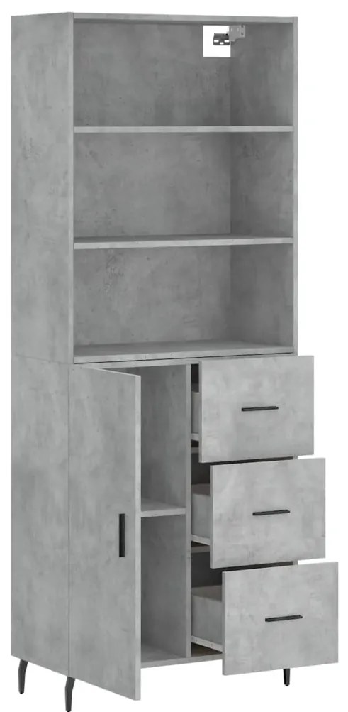 Armário alto 69,5x34x180 cm derivados de madeira cinza cimento