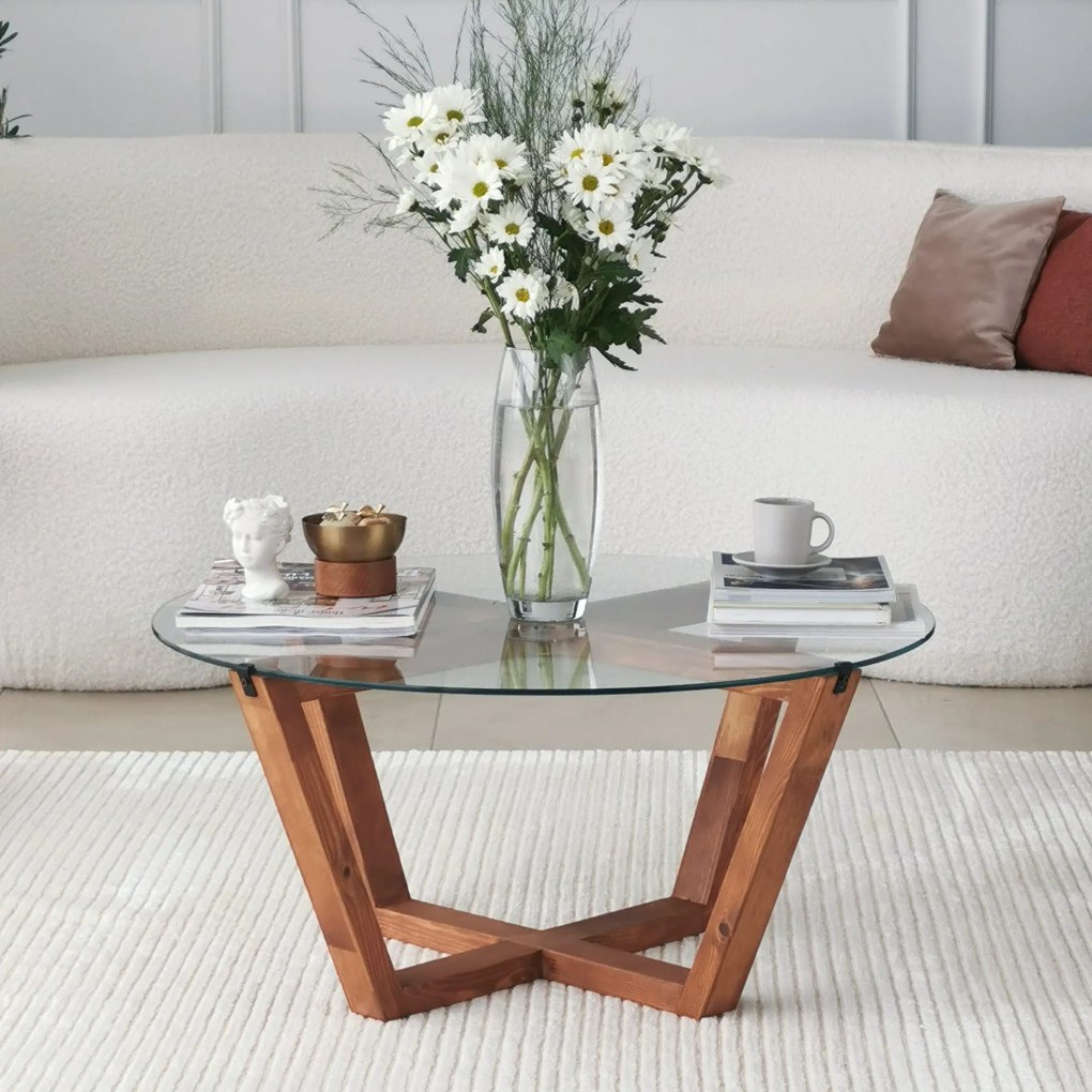 Mesa de Centro Lotus – Madeira – 75x35x75 cm