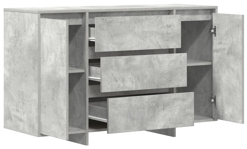 Sideboard Cinzento de Concreto 120x41x75 cm em Madeira Engenheirada