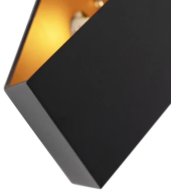 Candeeiro de parede design preto com dourado - Fold Design,Moderno