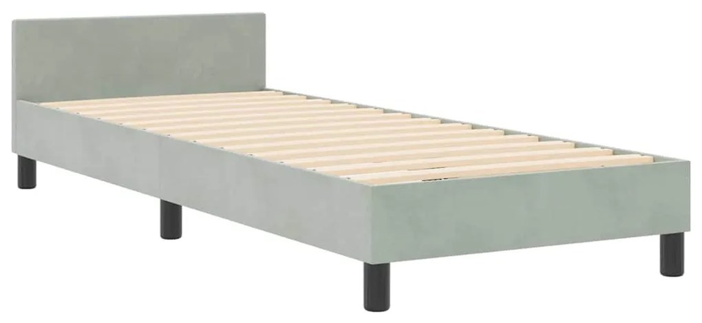 Cama vidaXL Cinza Claro 80x200 cm Veludo