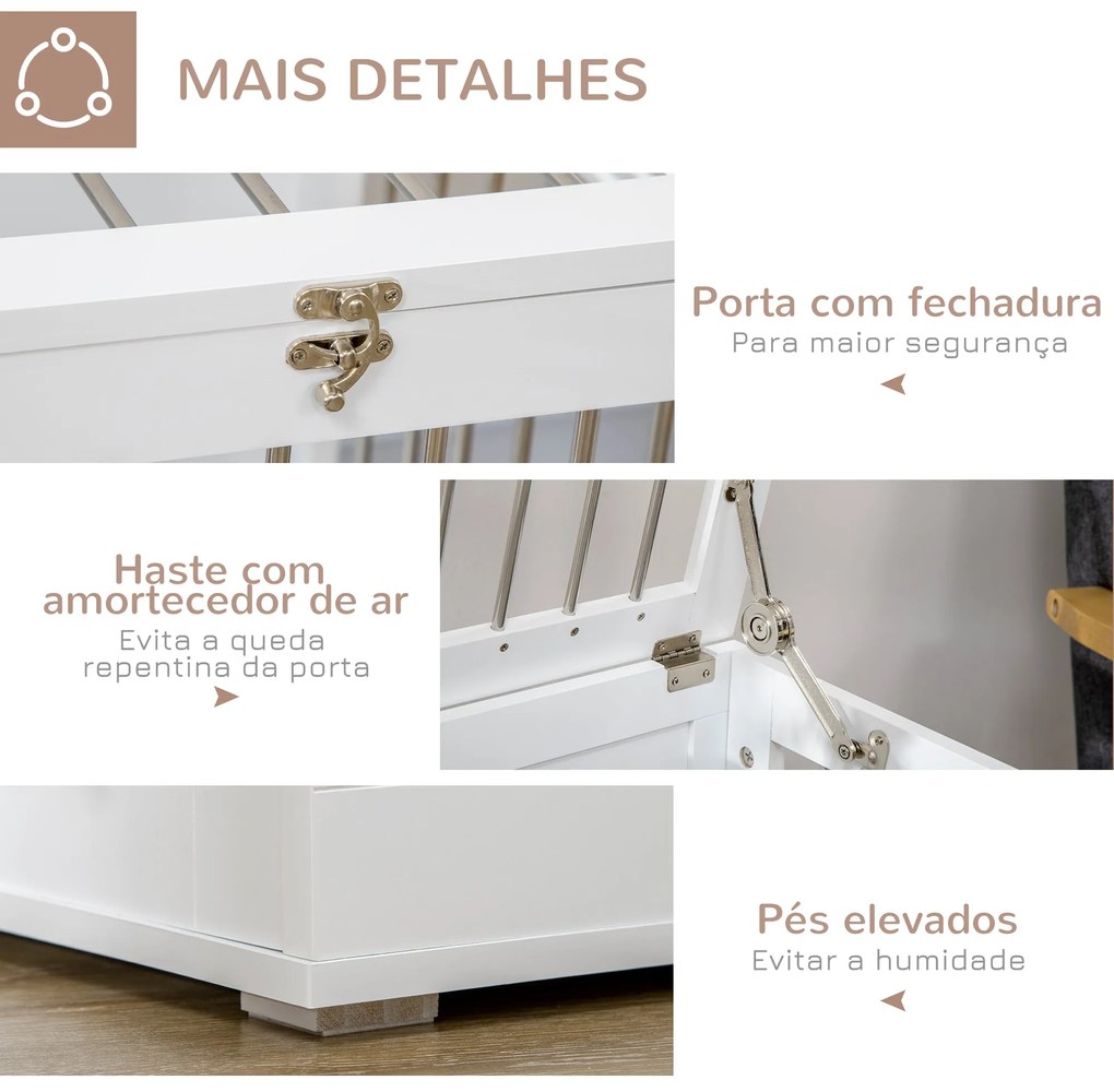 PawHut Gaiola para Cães com 2 Portas Bloqueáveis Casa para Cães de Tam