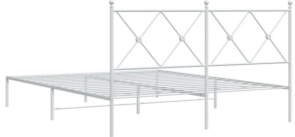 Estrutura de cama com cabeceira 150x200 cm metal branco