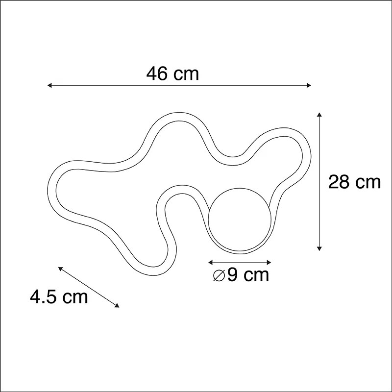 Candeeiro de parede moderno branco com LED - Plomp Moderno