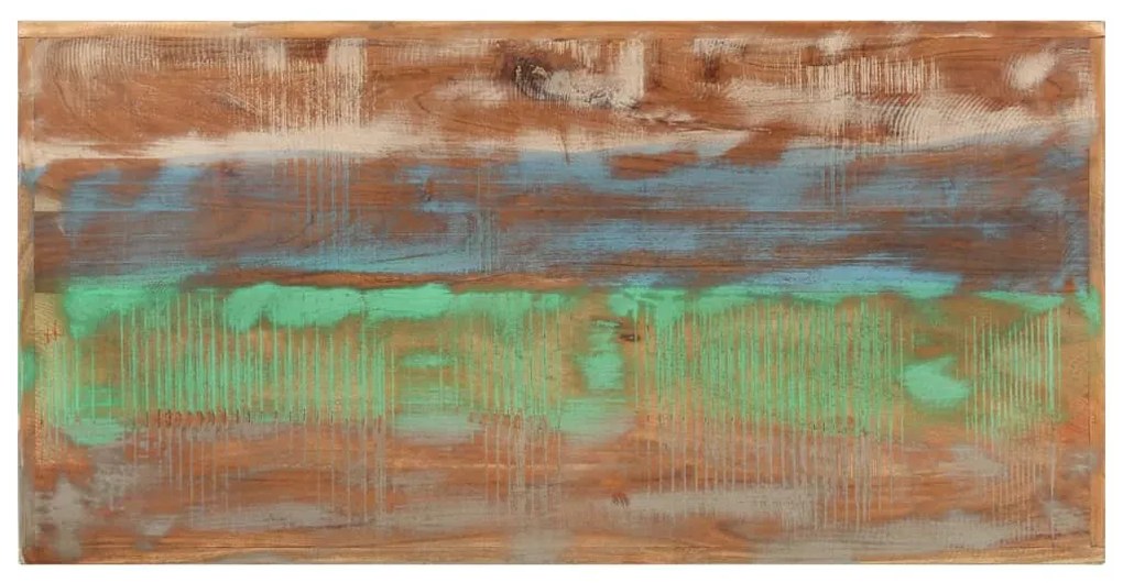 Mesa de bar 110x55x107 cm madeira recuperada maciça e ferro