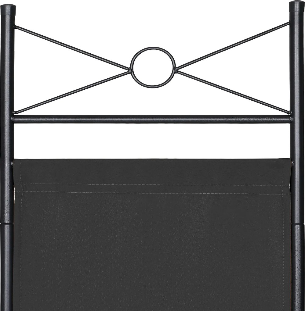 Biombo Lucca, Divisória elegante com um visual mediterrânico 180x163cm Preto