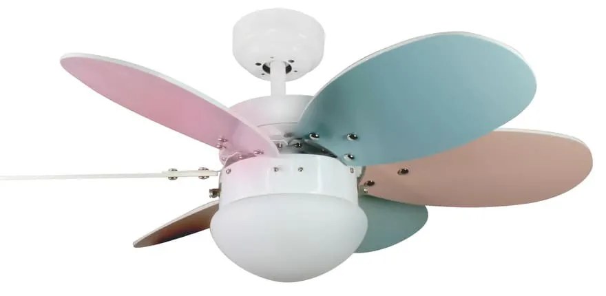 Orion AC Ceiling Fan with Light Pastel Multicoloured