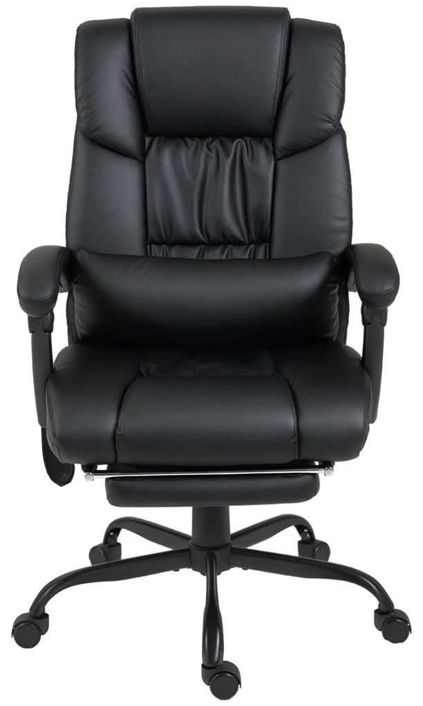 Vinsetto Cadeira Ergonômica com Massagem de 6 Pontos Encosto Alto Reclinável Apoio para Pés e Controlo Remoto 66x75x112-122 cm Preto | Aosom Portugal