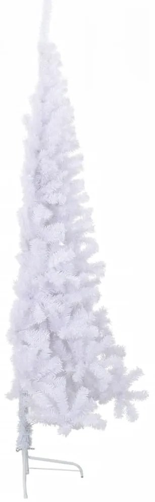 Meia árvore de Natal artificial com suporte 210 cm PVC branco