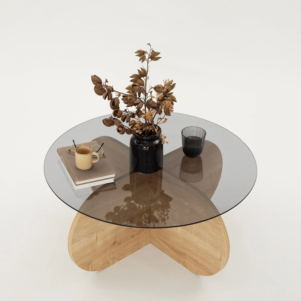 Mesa de Café Bubble – Carvalho Fumado – 75x35x75 cm