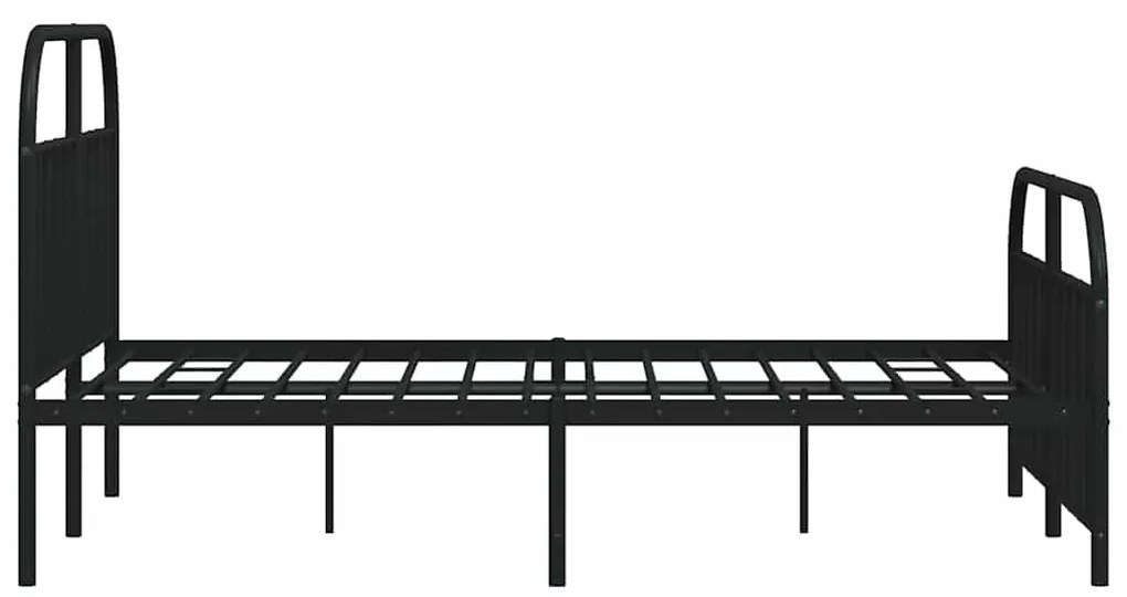 Estrutura de cama com cabeceira e pés 135x190 cm metal preto
