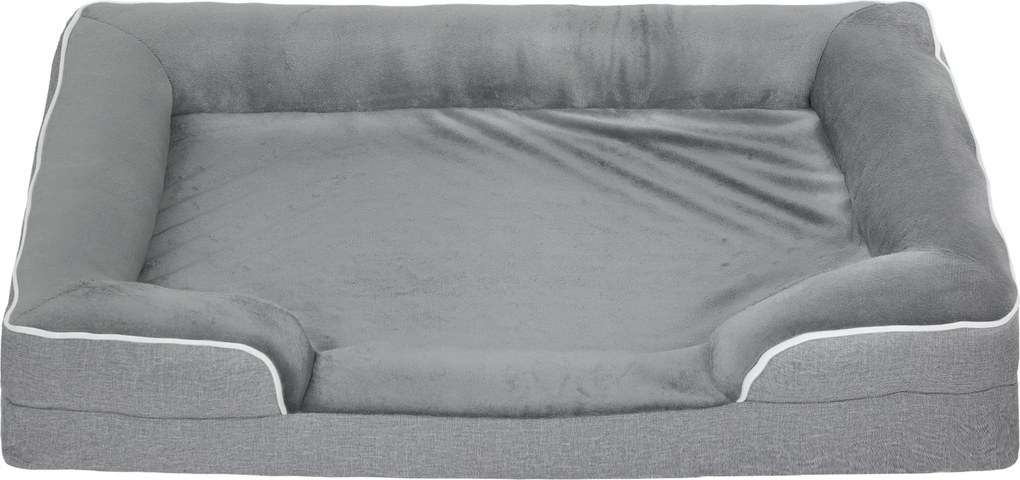 Cama para Cães com Base Antiderrapante Capa Lavável 91,5x68,5x16,5 cm Cinza