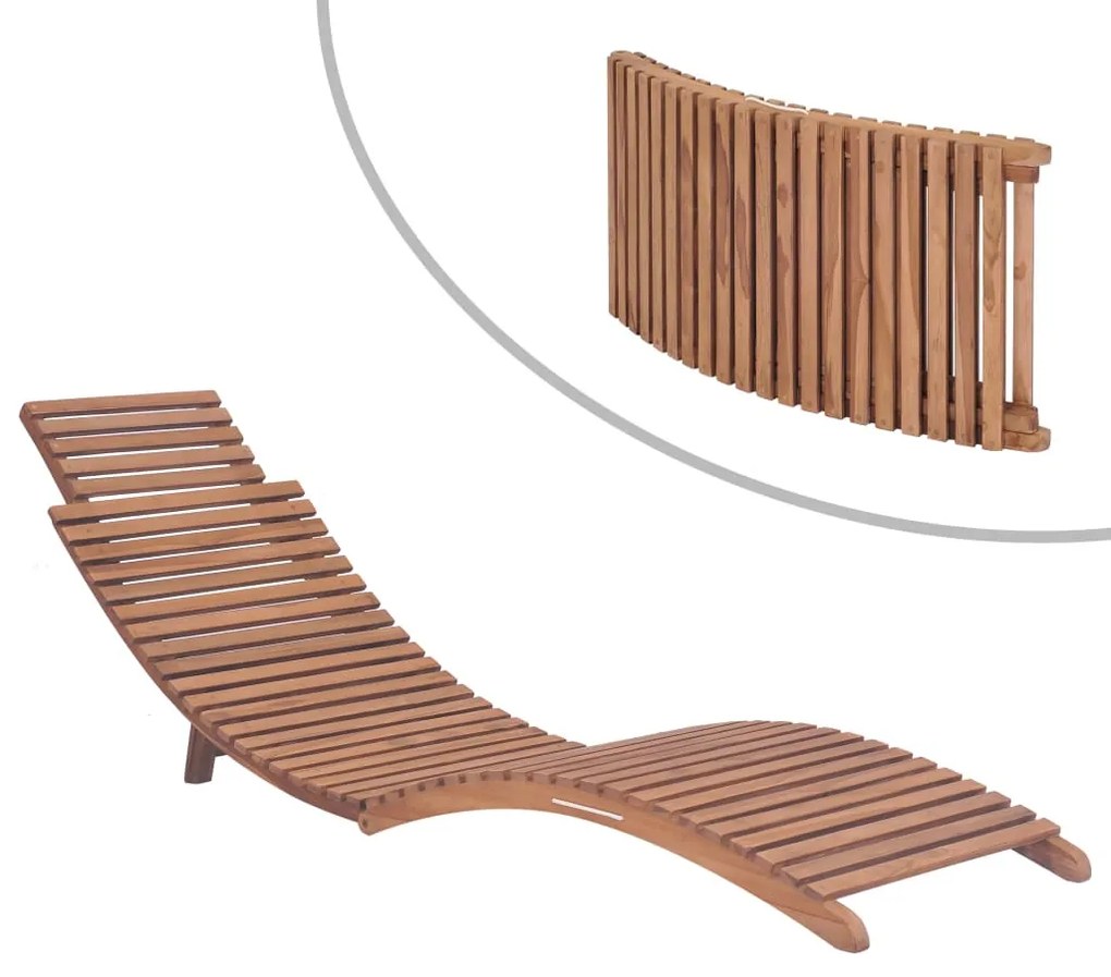 Espreguiçadeiras dobráveis 2 pcs madeira de teca maciça