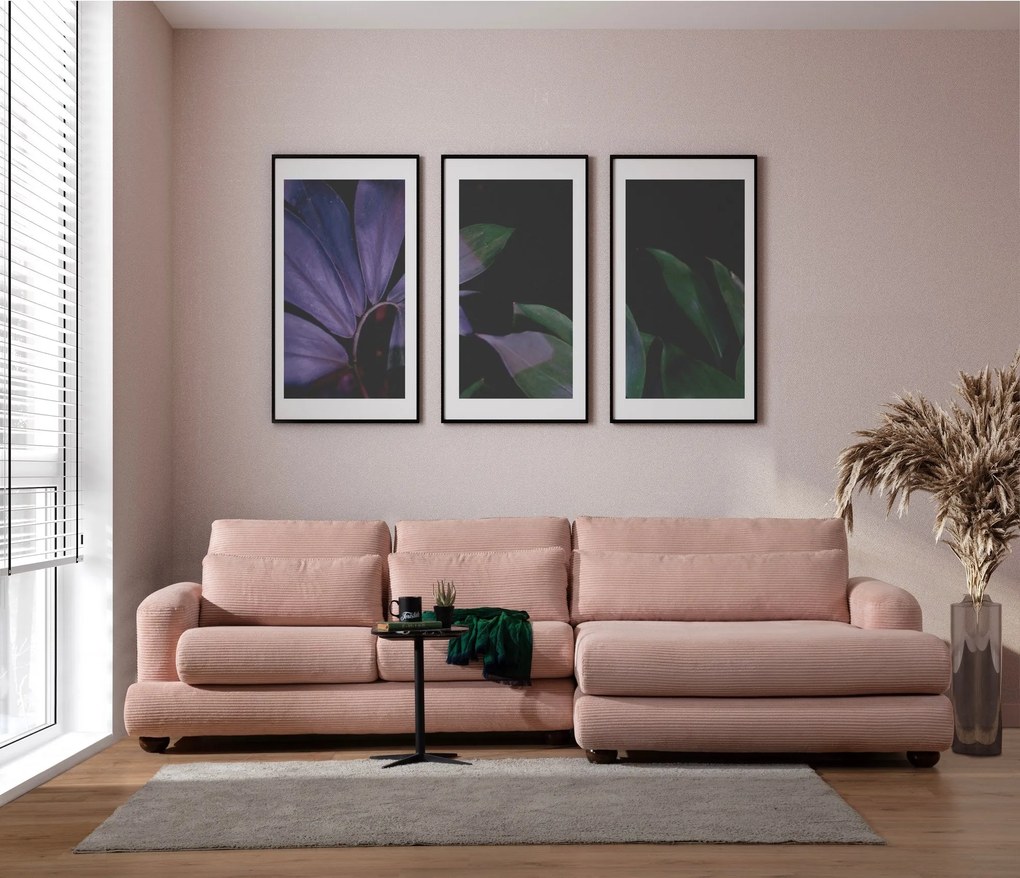 Sofá de Canto River – Rosa – 330x150 cm