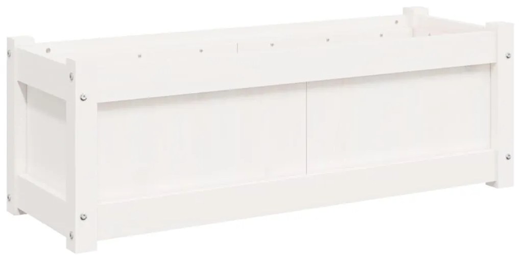 Vasos/floreiras de jardim 2 pcs madeira de pinho maciça branco