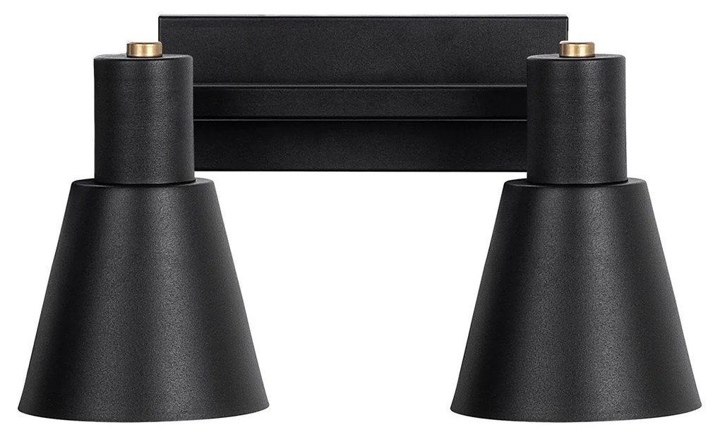 Candeeiro de Parede Funnel – Preto e Dourado – 38 x 21 x 21 cm