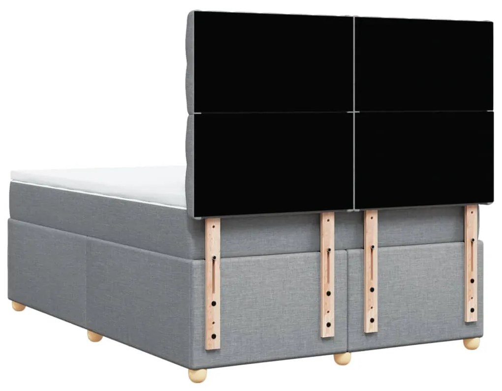 Cama com molas/colchão 140x190 cm tecido cinzento-claro