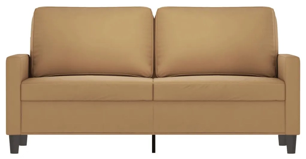 Sofá de 2 lugares veludo 140 cm castanho