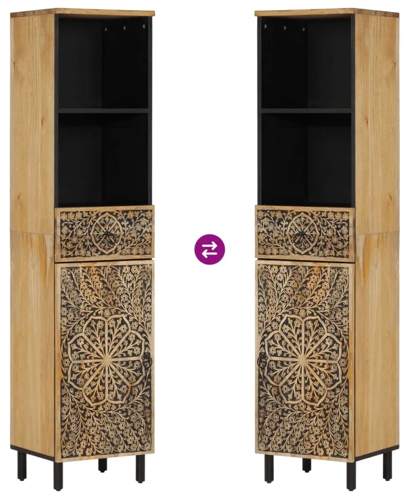 Armário de casa de banho 38x33x160 cm mangueira maciça