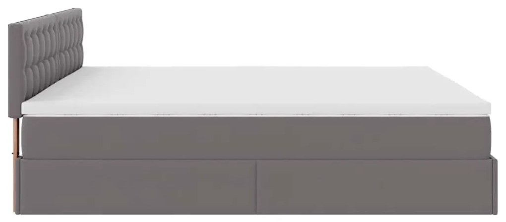 Cama otomana com colchões &amp; LEDs 180x200 cm couro artificial