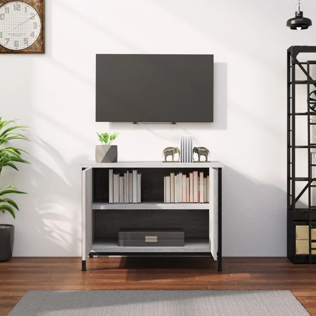 Móvel para TV c/ portas 60x35x45 cm deriv. madeira cinza sonoma