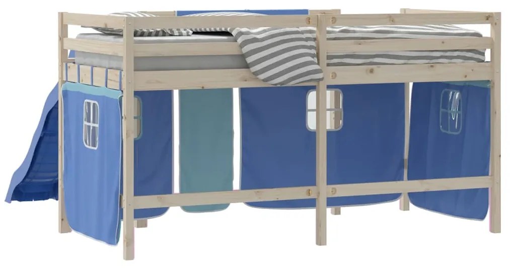 Cortinas para cama elevada poliéster azul