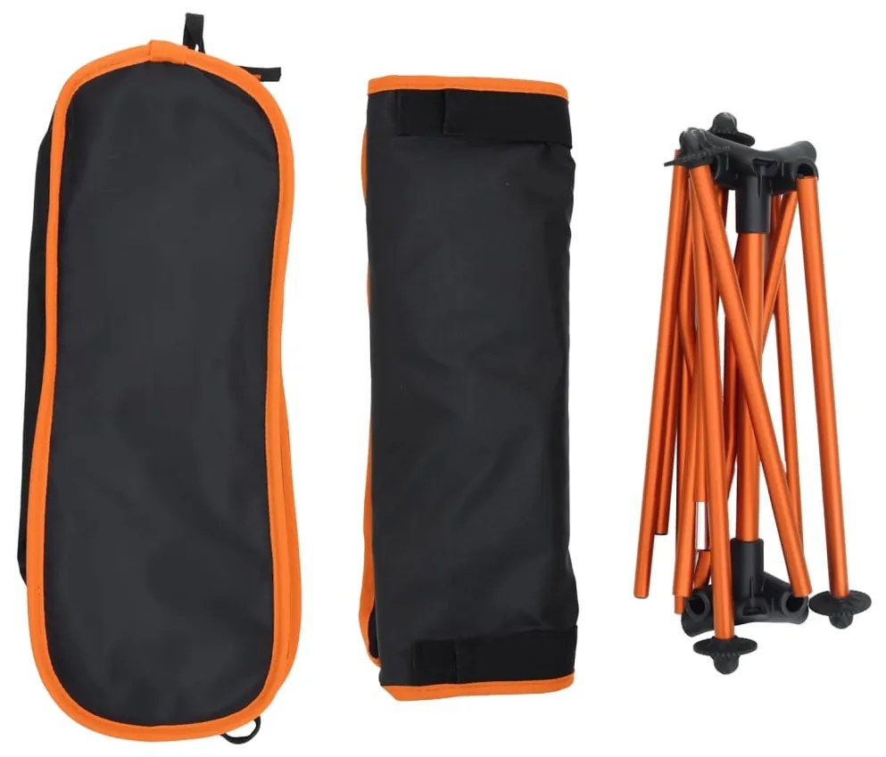 Cadeiras campismo dobráveis 2 pcs tecido oxford/alumínio preto