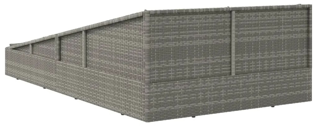 Espreguiçadeira de jardim 110x200 cm vime PE cinzento