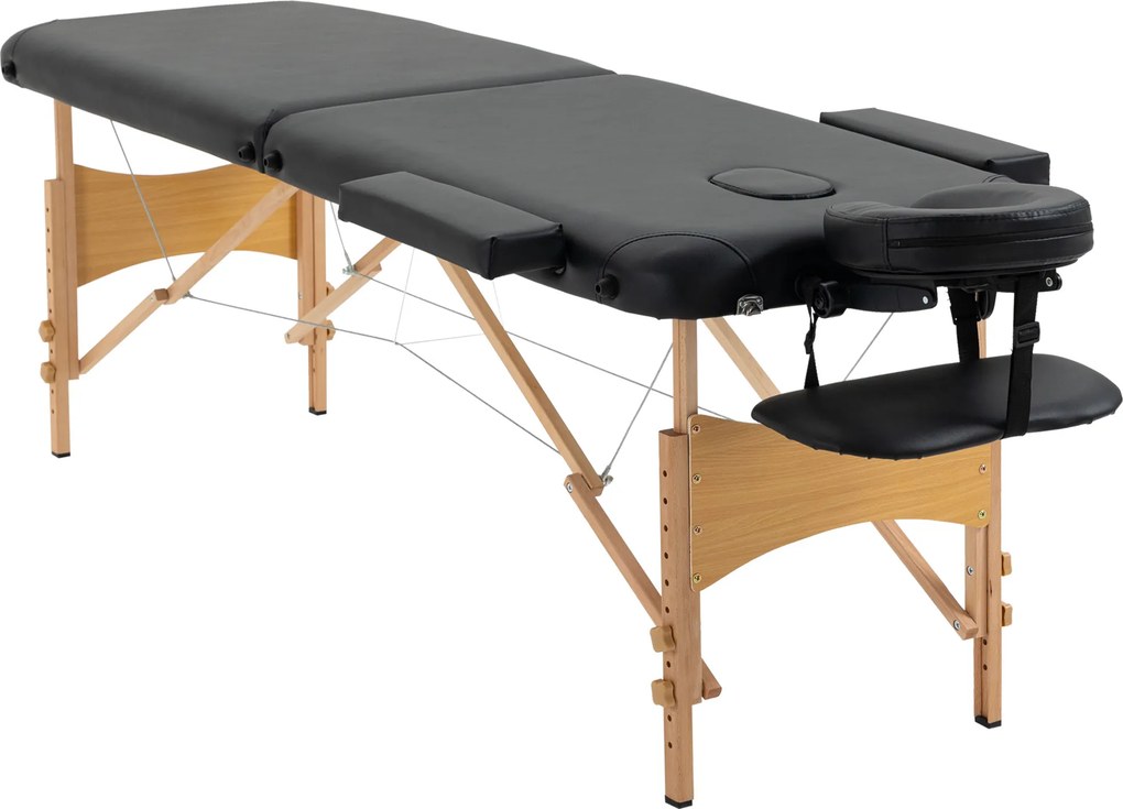 Marquesa de Massagem Dobrável Marquesa com Altura Ajustável 67-92cm Desenho Ergonómico Fácil de Transportar 210x81x67-92 cm Preto