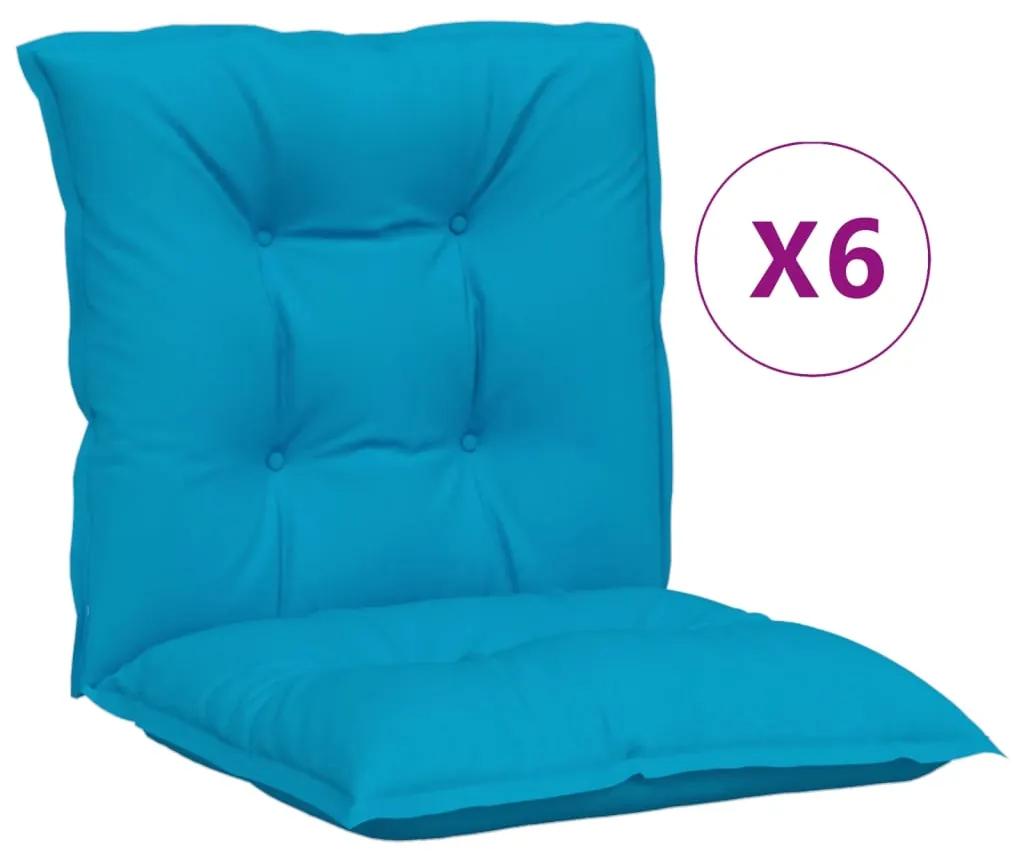 Almofadões para cadeiras de jardim 6 pcs azul 100x50x7 cm