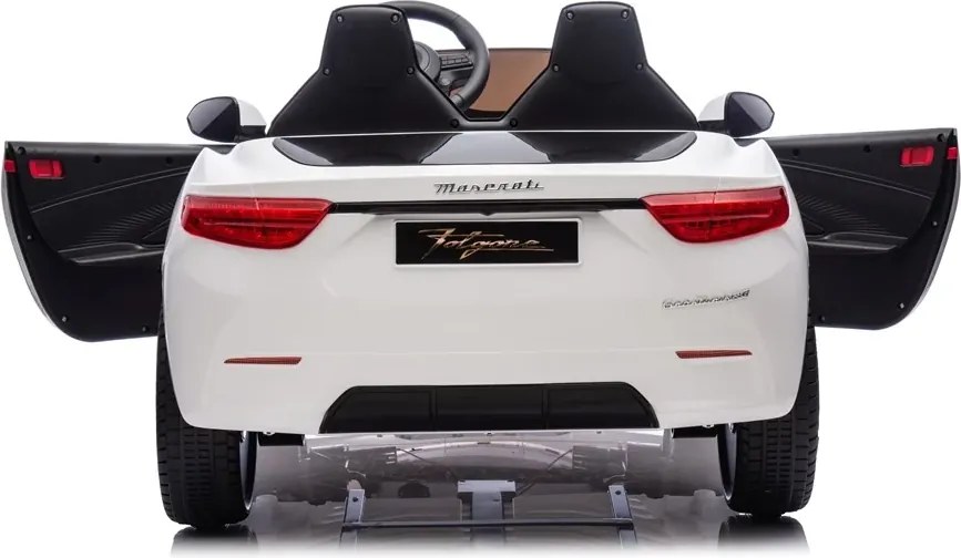 Carro elétrico para crianças 12V Maserati GranTurismo Folgore, 2 lugares, pneus de borracha Branco