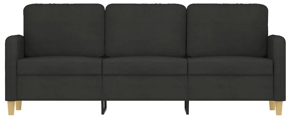 Sofá de 3 lugares tecido 180 cm preto