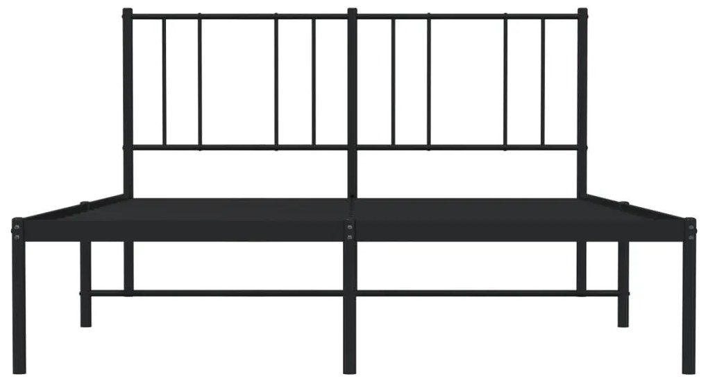 Estrutura de cama com cabeceira 140x190 cm metal preto