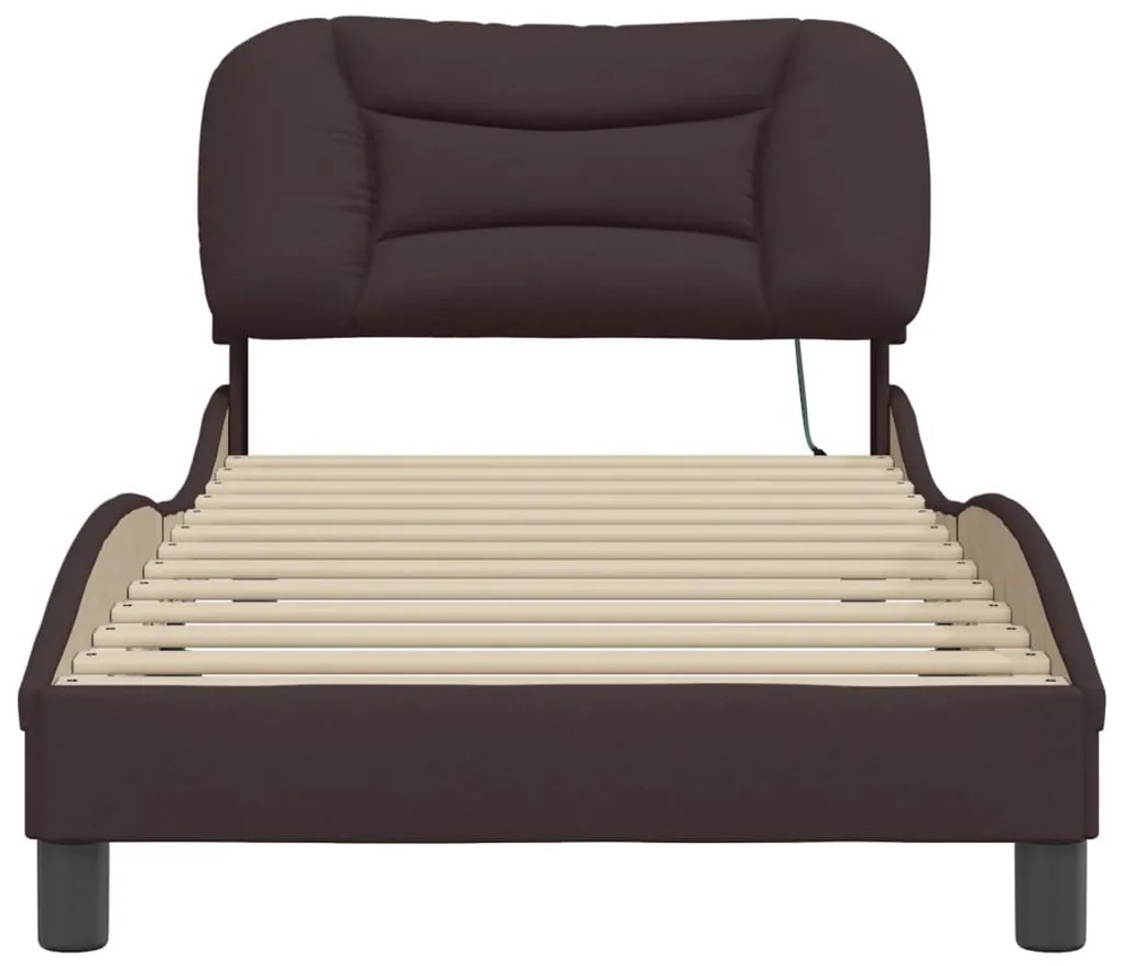 Estrutura de cama com LED sem colchão 90x190 cm tecido