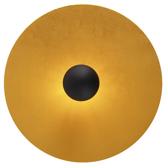 Candeeiro de teto preto liso tom amarelo 45 cm - Combi Moderno